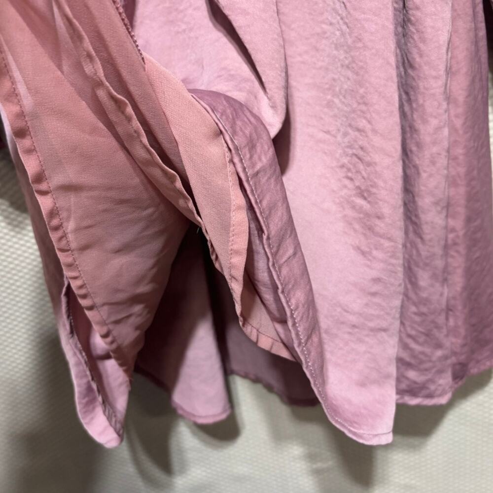 American Eagle Mauve Long Sleeve Dress Elastic Waist V-Neck Size Small - Picture 3 of 11